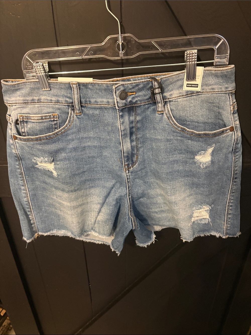Judy Blue Light Blue Distressed Denim Jean Shorts